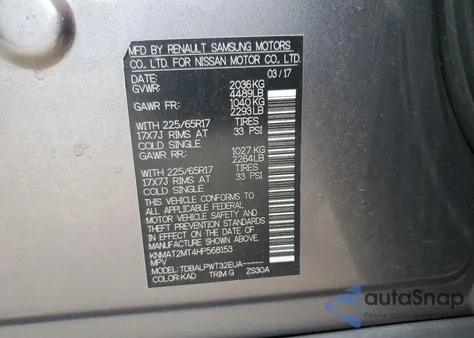 2017 Nissan Rogue S from USA, damaged, VIN KNMAT2MT4HP568153